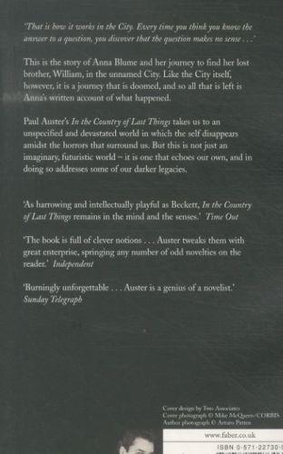 Immagine prodotto In the Country of Last Things (Inglese, Ostrica Paolo, 2005)
