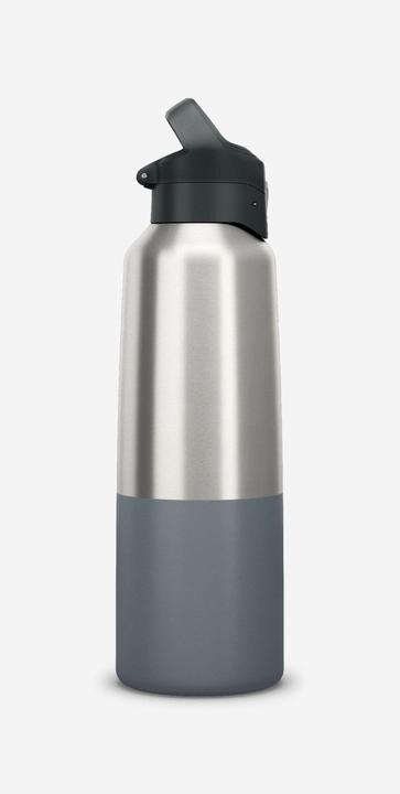 Quechua Gourde 900 isotherme inox 1L bouchon à ouverture rapide pour la randonnée - gris (1 l)