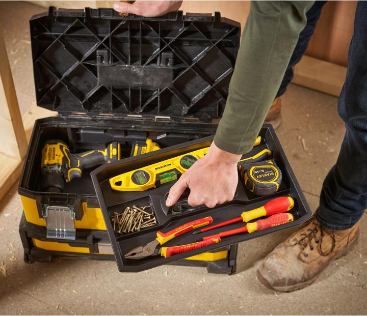 Produktbild Stanley Werkzeugbox MetallKunststoff mit integrierter Schublade (1 Teile)