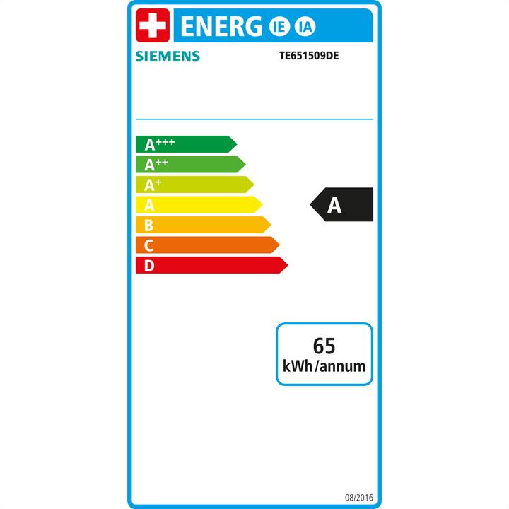 Energie-Label Siemens EQ6 plus s100, TE651509DE (CH-Stecker)