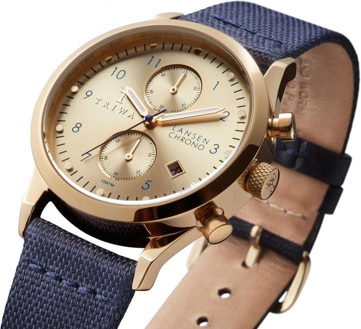 Immagine prodotto Triwa Oro Lansen Chrono Navy Canvas Classic (Cronografo, Orologio da polso analogico, 38 mm)