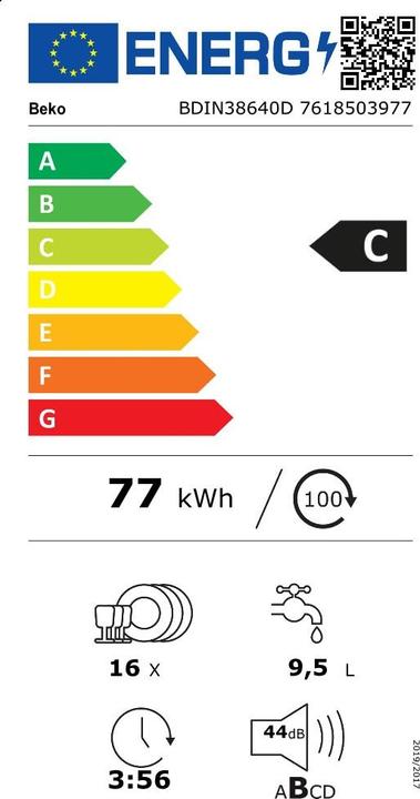 Energy Label Beko BDIN38640D