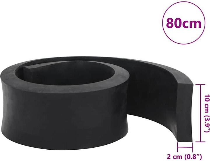 Produktbild VidaXL Schürfleiste Gummi Schwarz 80x10x2 cm Schürfleiste Gummilippe