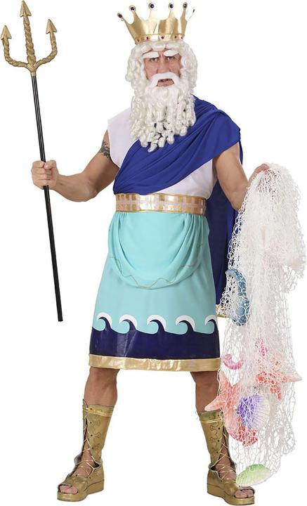 Image du produit Widmann Poséidon Seigneur des mers Costume Tunique, ceinture avec ruban, couronne (XXL)