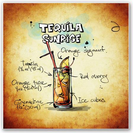 Immagine prodotto Trenddeko Tequila Sunrise - Ricetta (30 x 30 cm)