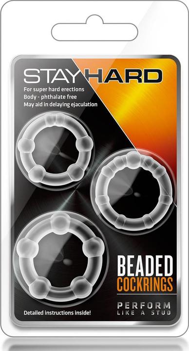 Productafbeelding Blush Stay Hard Beaded Cockrings Clear