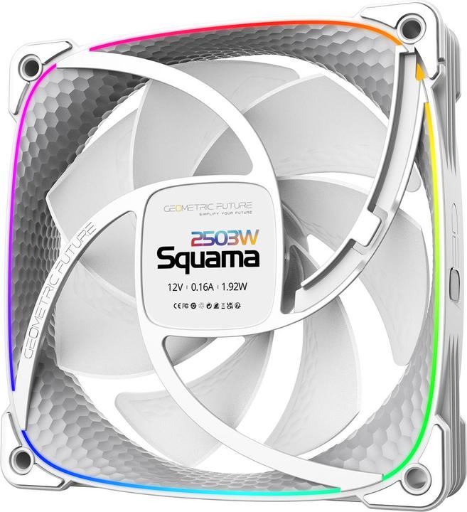 Actual product image Geometric Future Squama 2503W RGB fan - 120 mm, white (120 mm, 1 x)