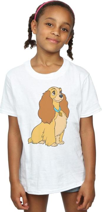 Actual product image Disney Girls Lady And The Tramp Lady Spaghetti Heart Cotton T-Shirt (152, 158)