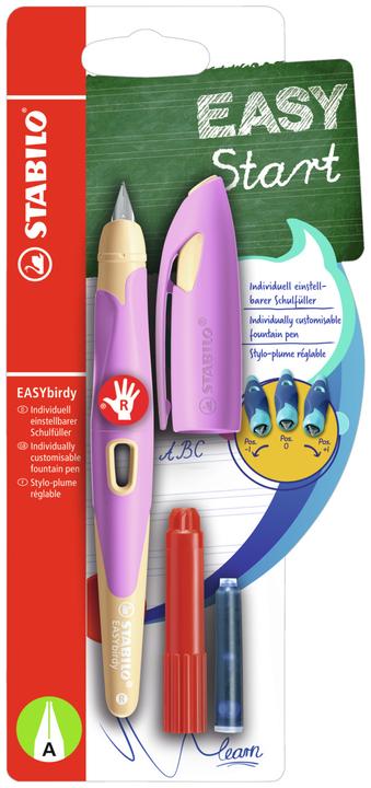 Immagine prodotto STABILO Stilografica ergonomica per destrimani con pennino per principianti A - EASYbirdy Pastel (Albicocca, Pink, 1 x)