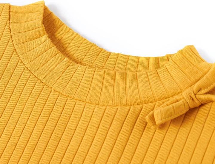 Image du produit VidaXL T-shirt manches longues enfant Ocre 128,Matière : 95% coton. 5 (128)