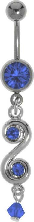 Actual product image Bijouteria Bellypiercing (Crystal, Brass rhodium plated, Titanium)