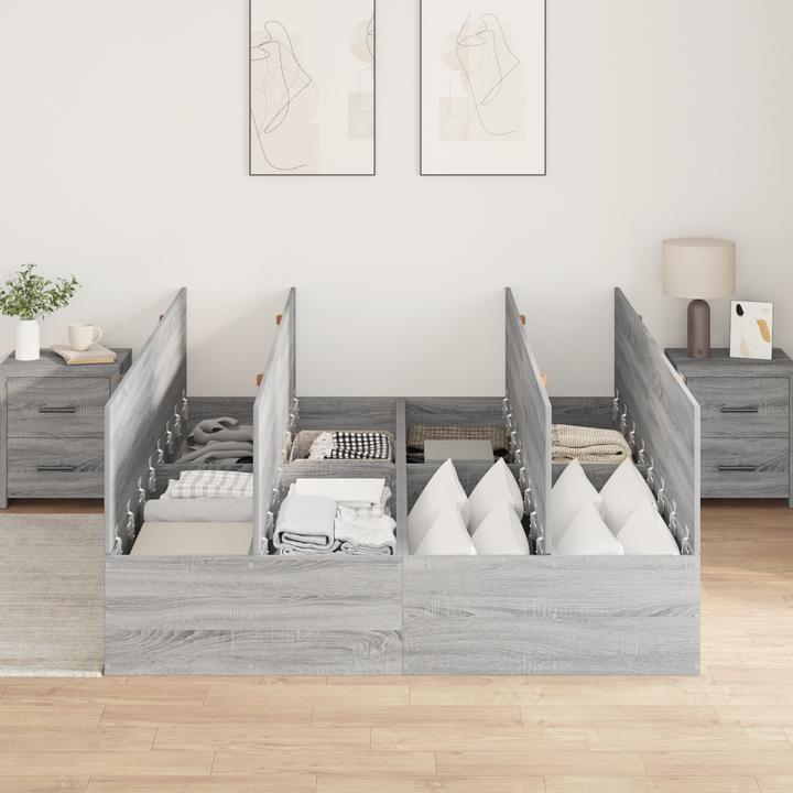 Actual product image VidaXL Storage bed grey Sonoma 140x200 cm (140 x 200)