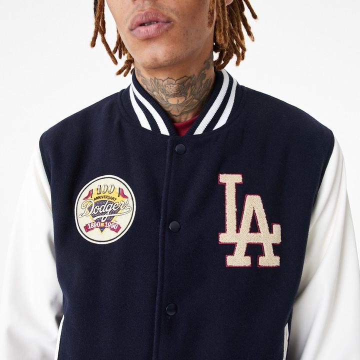 Actual product image New Era MLB Los Angeles Dodgers Large Logo Varsity Bomber Jacket Mens (XL)