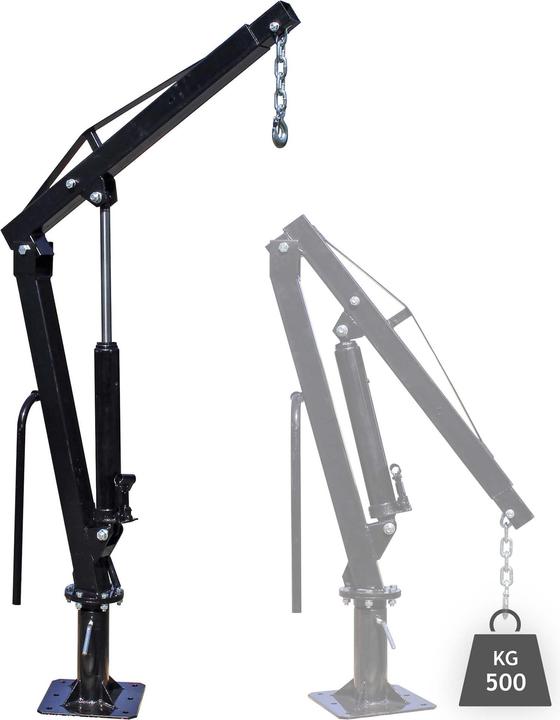 Actual product image Wiltec Pickup crane Loading crane 0-1861mm 500kg 360° slewing ring Workshop floor mounting