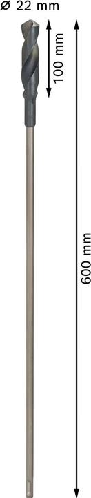 Immagine prodotto Bosch Professional Zubehör Punta per installazione PRO Wood HSS, 22 x 100 x 600 mm (4-22 millimetri)