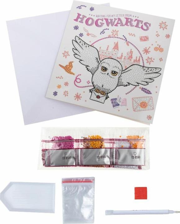 Actual product image Craft Buddy Hogwarts & Hedwig, 18x18cm Crystal Art Card