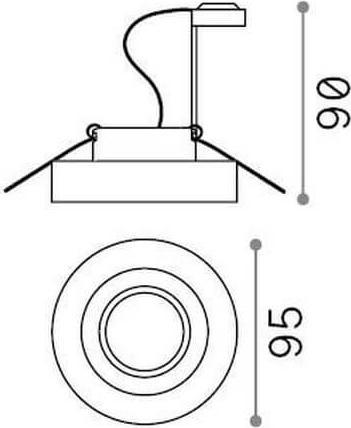 Produktbild Ideal lux BLUES Einbauleuchte GU10 ⌀95mm dimmbar Klar 083254 (GU10)