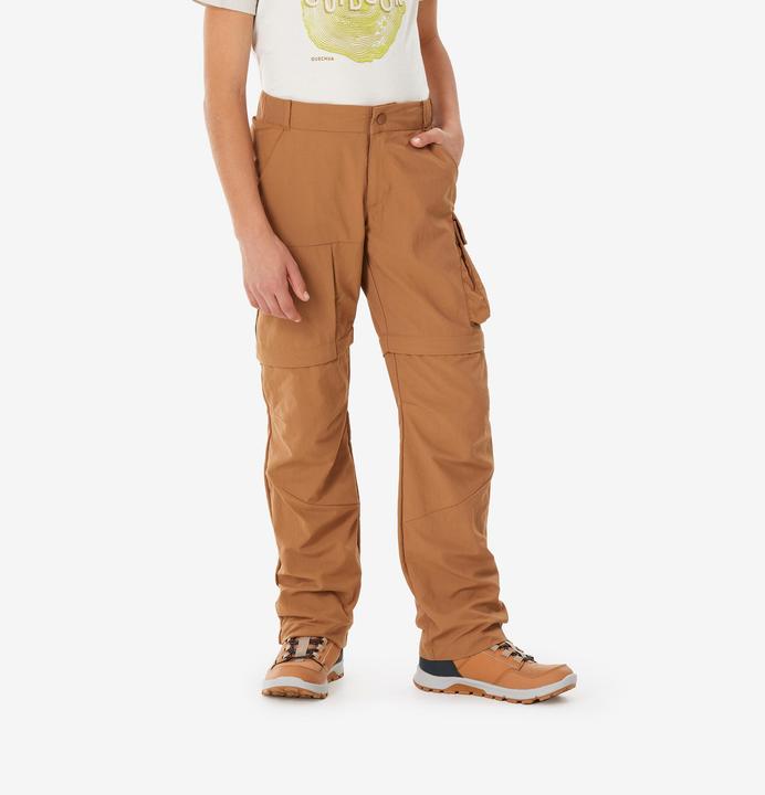 Quechua Wanderhose Zip-Off-Hose MH500 Kinder Gr. 122–170 braun