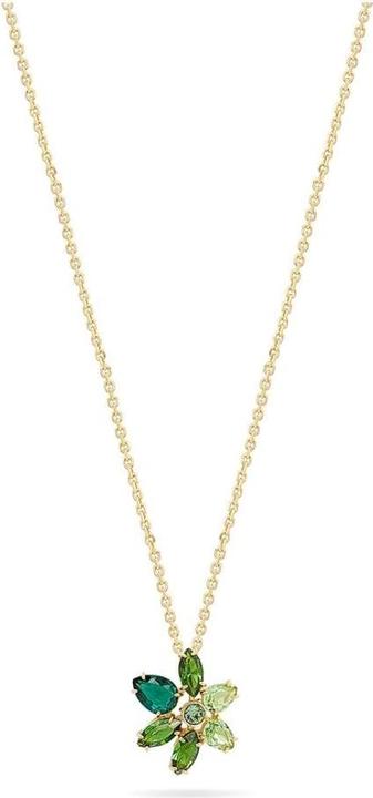 Produktbild Swarovski Gema Halskette Verschiedene Schliffe Blume Grün Gold (Swarovski Metall, 36 - 41 cm)