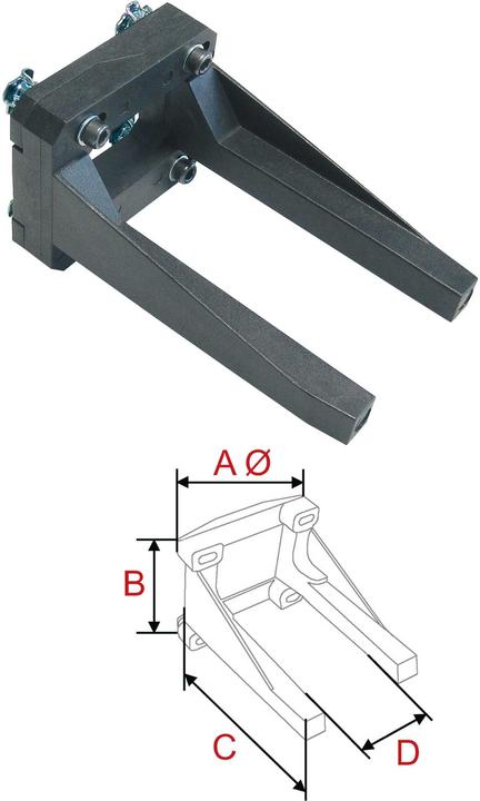Image du produit Modellbau Lindinger support moteur réglable 60/128mm nylon