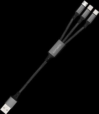 Produktbild 4smarts 3-in-1 Multiladekabel (0.20 m, USB 2.0)