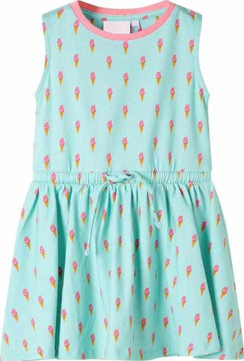 Produktbild VidaXL Kinderkleid mit Kordelzug Helles Minzgrün 92,Material: 94 (92)