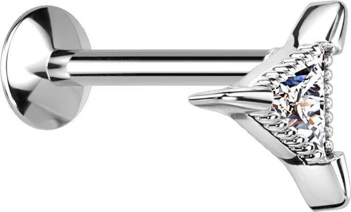 Produktbild Star Piercing Micro Labret Innengewinde vergoldet Kolibri Kristalle silber (Messing, Chirurgenstahl 316L)