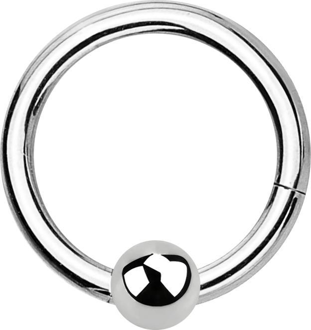 Star Piercing Micro Segmentring klappbar silber mit Kugel (Chirurgenstahl 316L)