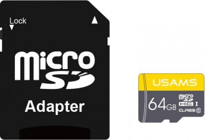 Immagine prodotto Usams Karta Micro SDHC 64 GB Classe 10 U1 (ZB119TF01) (64 GB, microSDHC, U1)