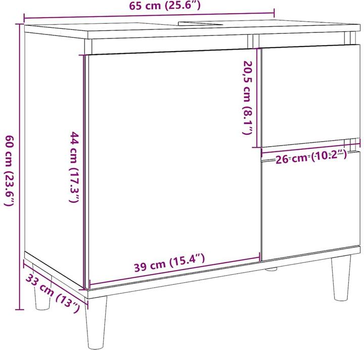 Actual product image VidaXL Jesajas (65 x 33 x 60 cm)