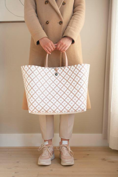 Produktbild Handed by Einkaufstasche Motif bag, kupferrot mit weissem Muster