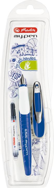 Immagine prodotto Herlitz Penna stilografica per la scuola my.pen pennino L / bianco (Blu/bianco, 1 x)