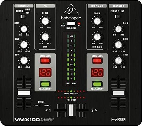 Behringer VMX100USB, 2-Kanal Mischpult, USB-Anschluss (Studio- und Livemixer)