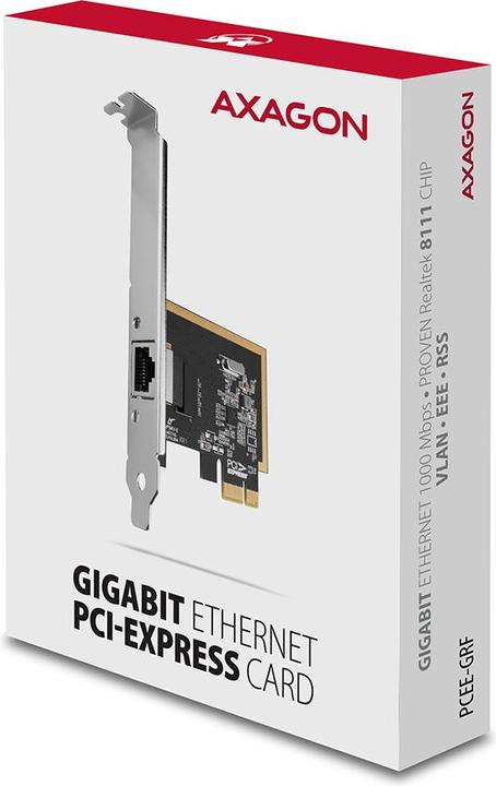 Image du produit Axagon PCEE-GRF PCI-Express Gigabit Ethernet Realtek 8111F + LP (Mini PCI Express)