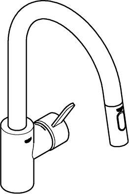 Produktbild Grohe Küchenarmatur mit Einhebelmischer Eurosmart Cosmopolitan chrom glänzend 31481001