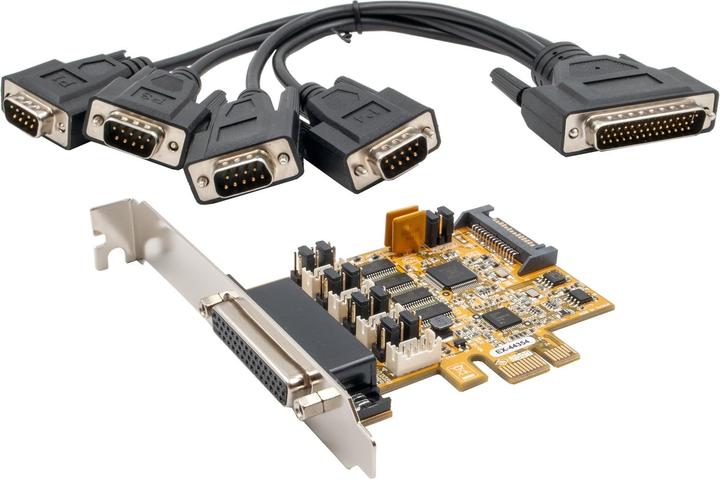 Produktbild Exsys GmbH 4S PCIe Seriell RS-232 inkl. LP Bügel, FTDI