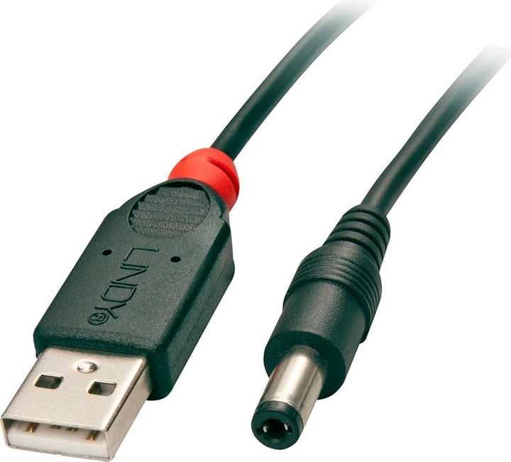Productafbeelding Lindy Adapterkabel USB A St - DC 5,5/2,5 mm (1.50 m, USB 2.0)