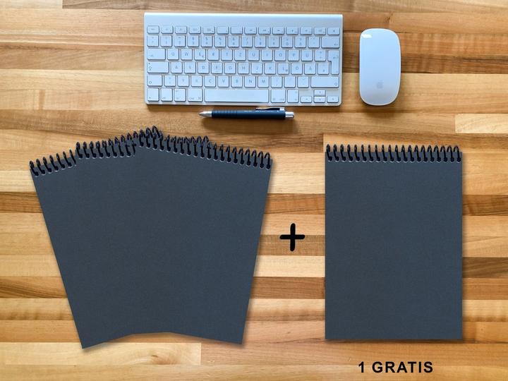 Produktbild A 4 Notizblock - Set, 3+1 gratis, Luxury 80 Seiten BLAU NEW LAPISLAZULI GLITTER-OPTIK, punktiert 5x5 (A4)