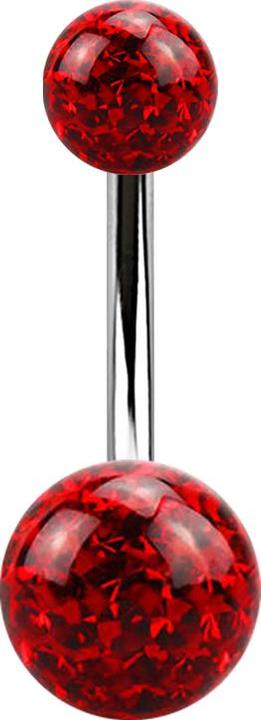 Immagine prodotto Star Piercing Banana argento con due sfere di cristallo rosso strato protettivo epossidico (Acciaio chirurgico 316L)