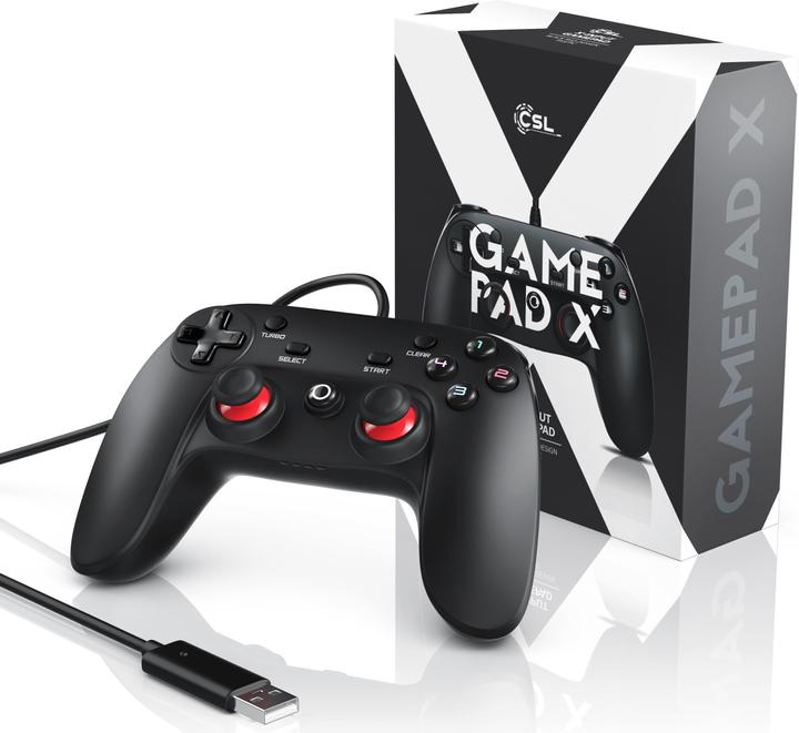 Actual product image CSL Gaming Controller, PC & PS3 Gamepad, Dual Vibration, Turbo Function, Direct & X-Input (PS3, PC)