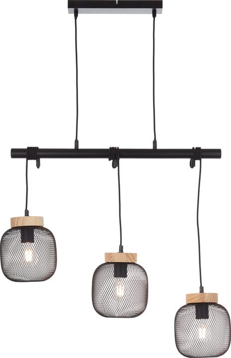 Immagine prodotto Brilliant Lampada a sospensione Beam, H 177 cm, L 68 cm, metallo/legno, nero/marrone (E27)