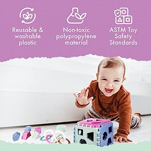 Productafbeelding Activity Board Vorm Sorteerder Plug-in Blokjes | Plug-in Box Babyspeelblokjes met 18 sorteerblokken en