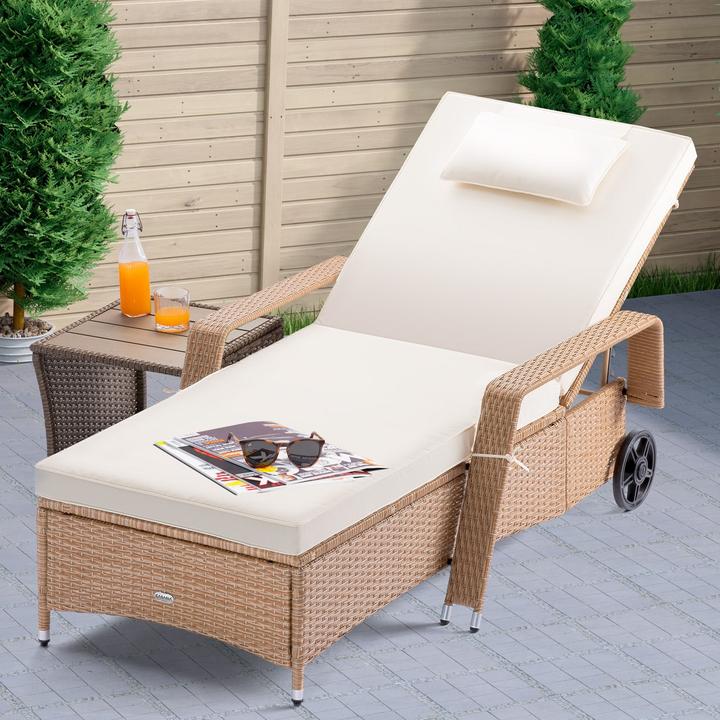 Immagine prodotto Casaria Lettino da giardino in polyrattan (193 cm)