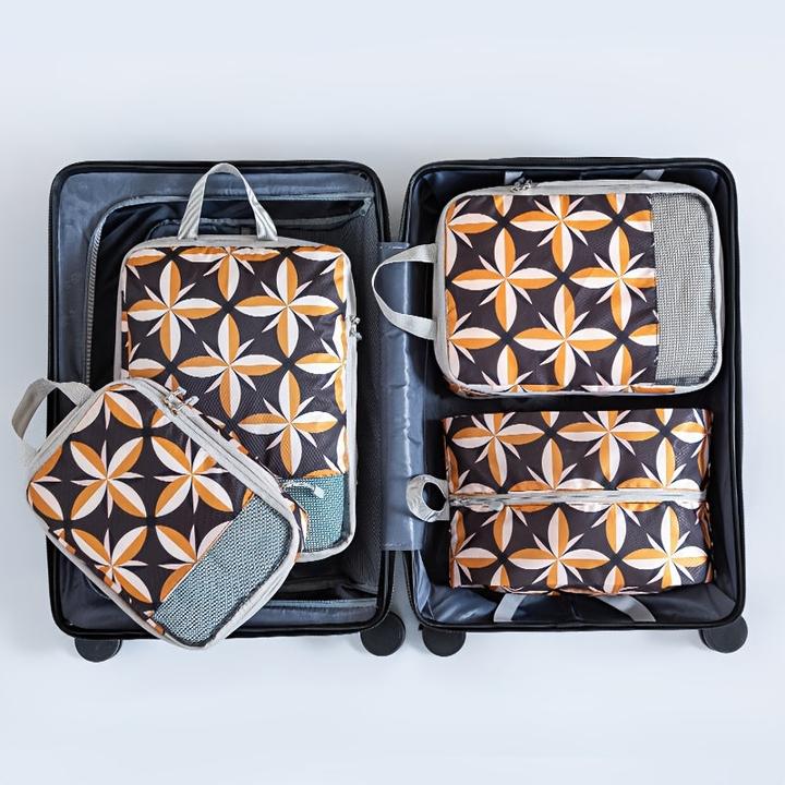 Produktbild Only-Bags.Store 4er Set komprimierter Reise-Organizer, Polyester-Packwürfel mit Positionierungsdruck