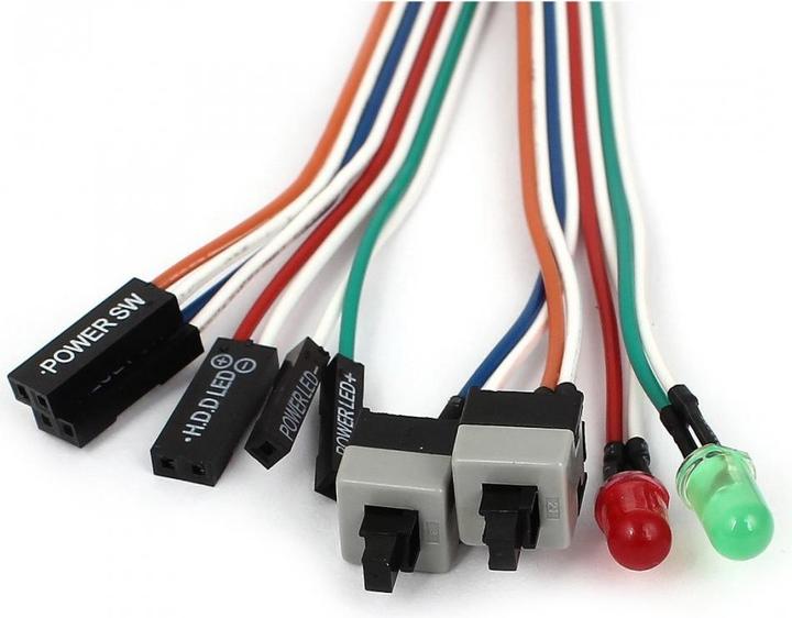 PowerGuard Mainboard Power & Reset Switch mit HDD Power LED