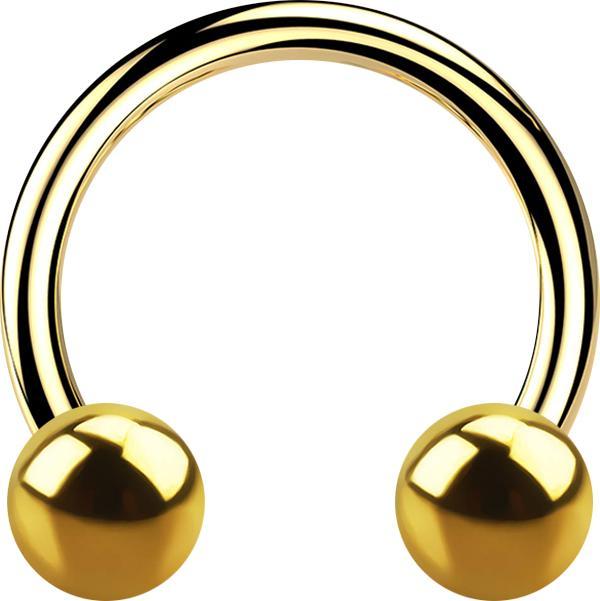 Produktbild Star Piercing Micro Circular Barbell vergoldet mit zwei Kugeln (Chirurgenstahl 316L, ohne Messing)