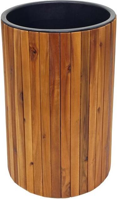 Actual product image Mendler Planter Box HWC-L24, round 50x34cm Outdoor Acacia, brown (34 cm)