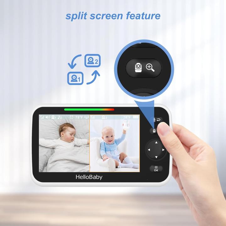 Immagine prodotto HelloBaby Video-Baby-Monitor mit Split-Screen und Nachtsicht (Video e audio)