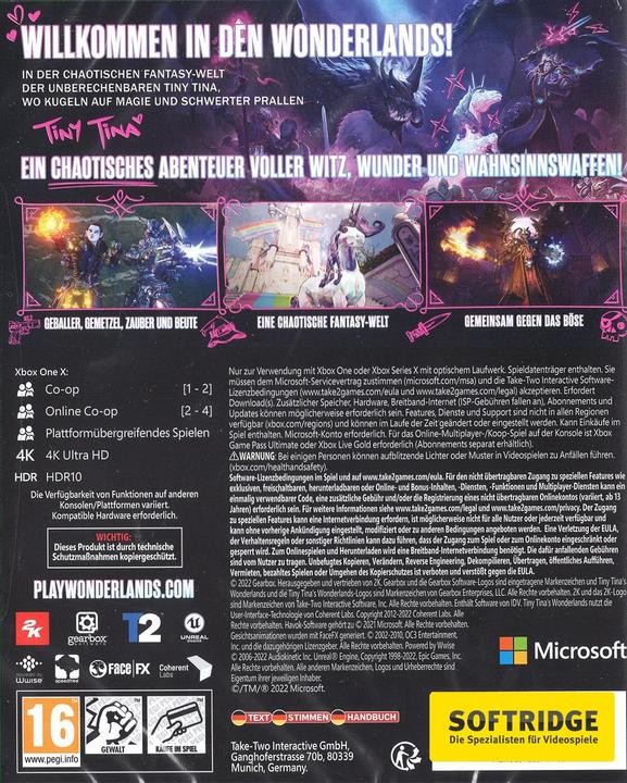 Produktbild 2K Games Tiny Tina's Wonderlands (Xbox Series X, Xbox One X, DE)
