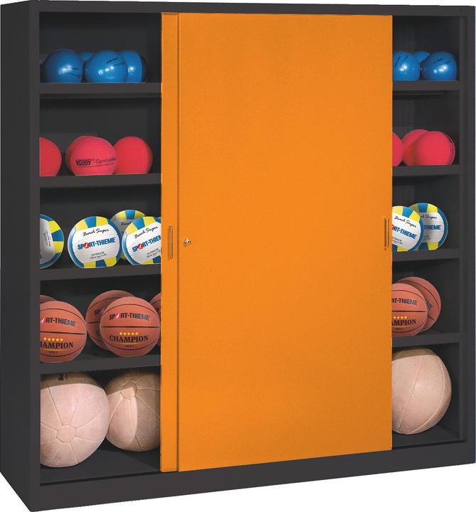 C+P Ballschrank (HxBxT: 195x160x50 cm, mit Vollblech-Schiebetüren, Typ 4)